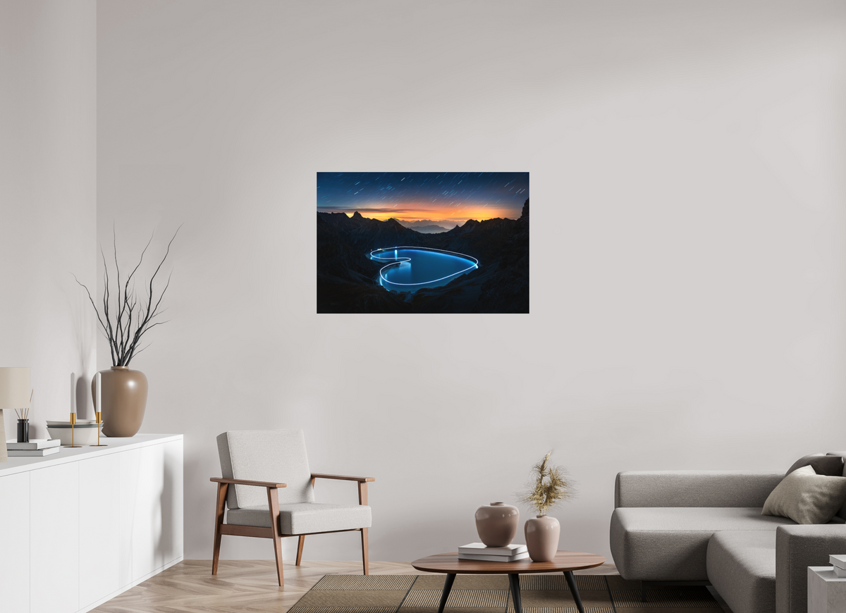 105 x 70 cm, Papierprint ohne Rahmen Lünersee Heart, Vorarlberg