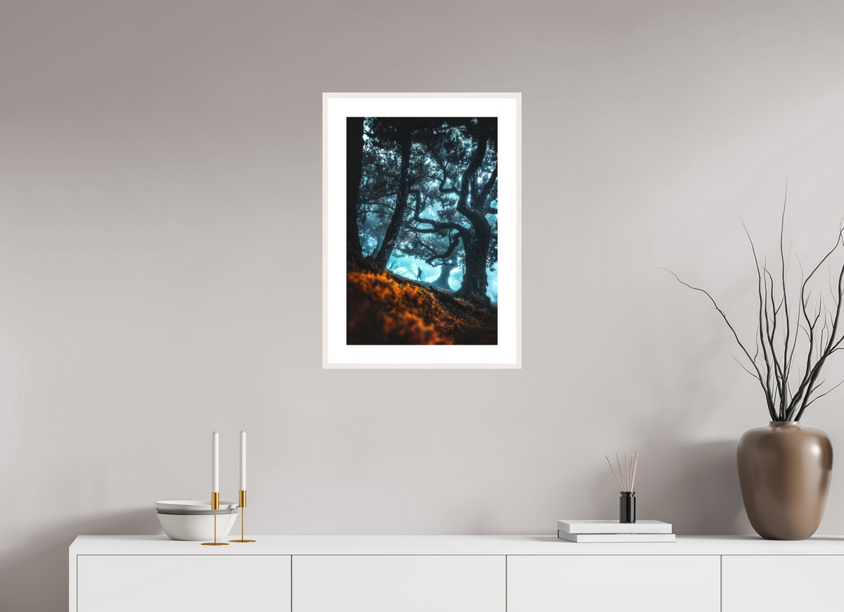 40 x 60 cm, Rahmen-Weiß Enchanted Forest, Fanal, Madeira