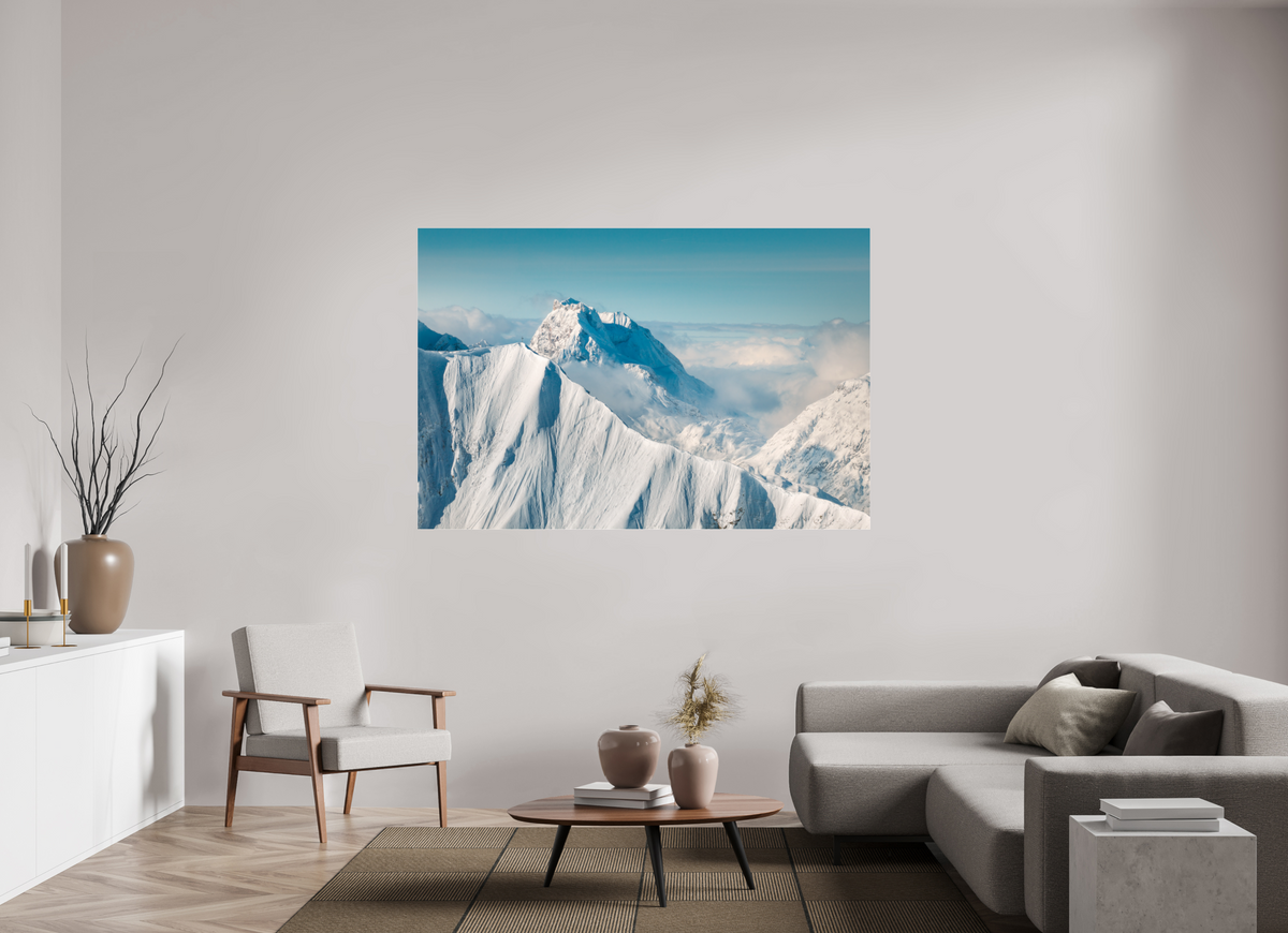 180 x 120 cm, Photo Print Under Acrylic Glass Omeshorn Cross with Rote Wand in Winter, Arlberg