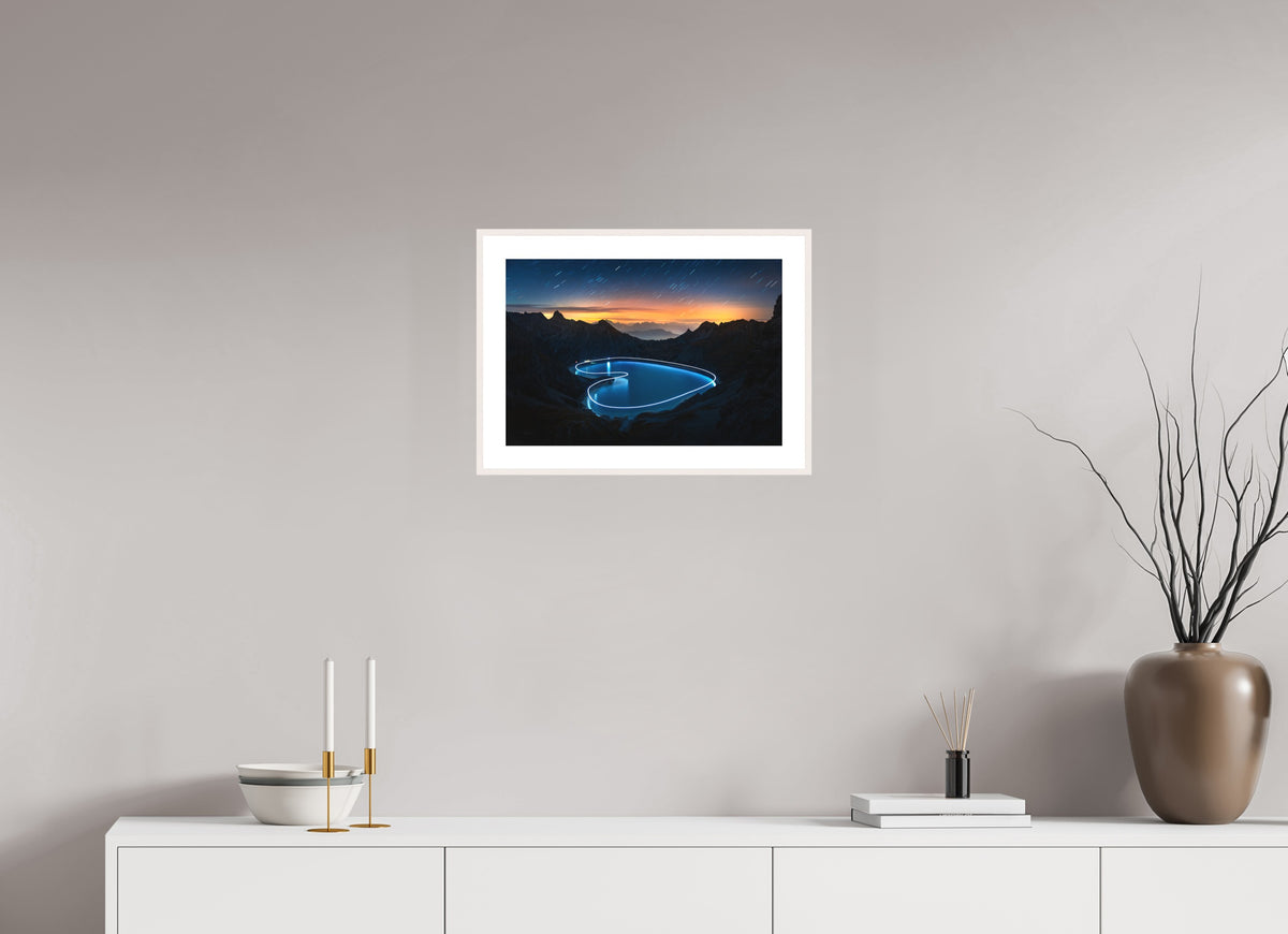 Lünersee Heart, Vorarlberg, 45 x 30 cm, framed Weiß