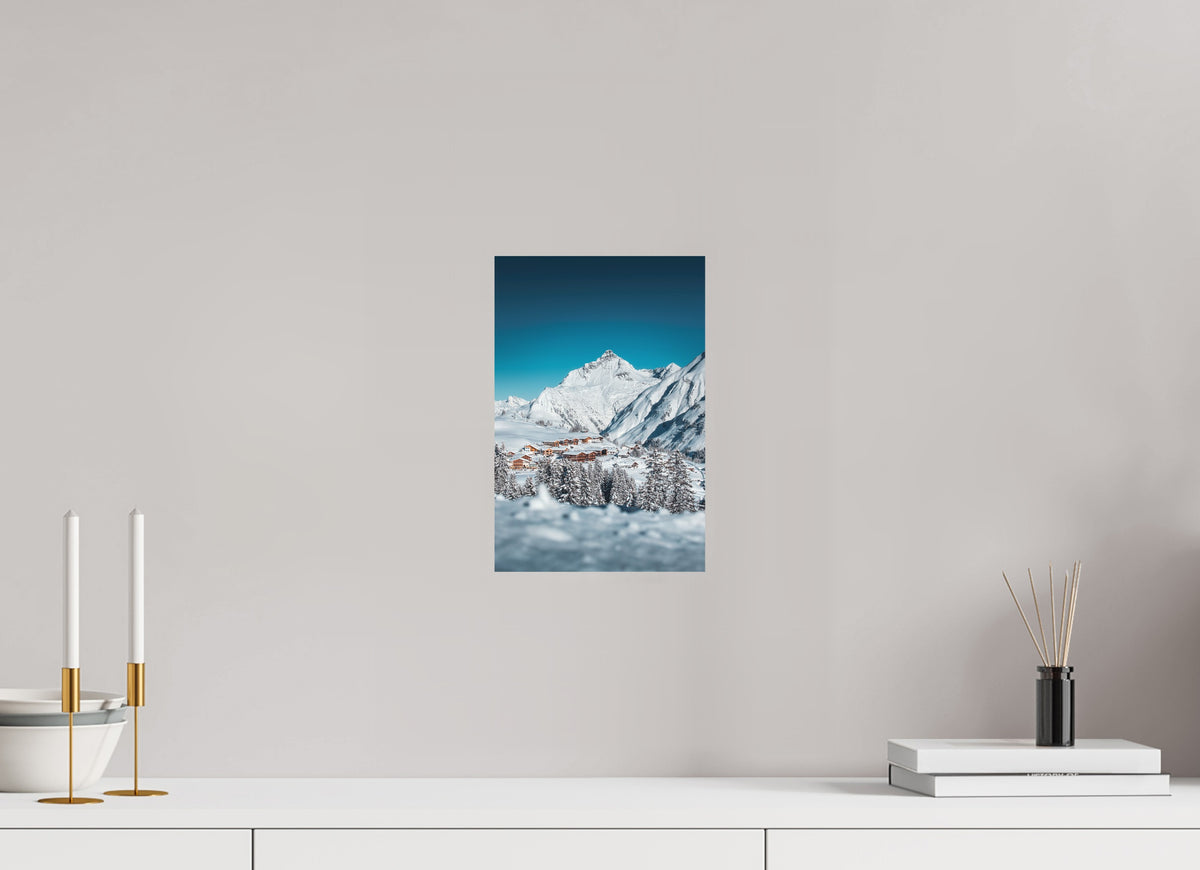 Oberlech Village with Biberkopf, Arlberg, 20 x 30 cm, paper print