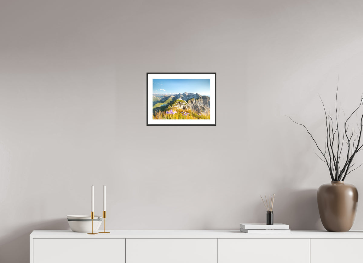 Omeshorn Summer Hike, Austria Arlberg, 30 x 20 cm, framed Schwarz