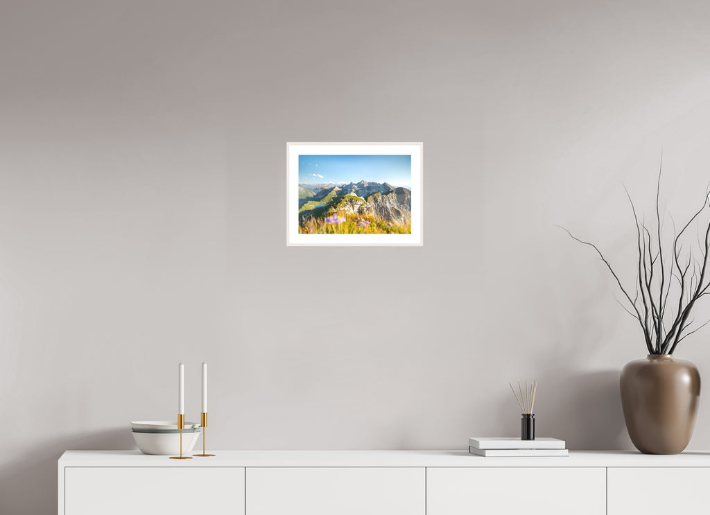 Omeshorn Summer Hike, Austria Arlberg, 30 x 20 cm, framed Weiß