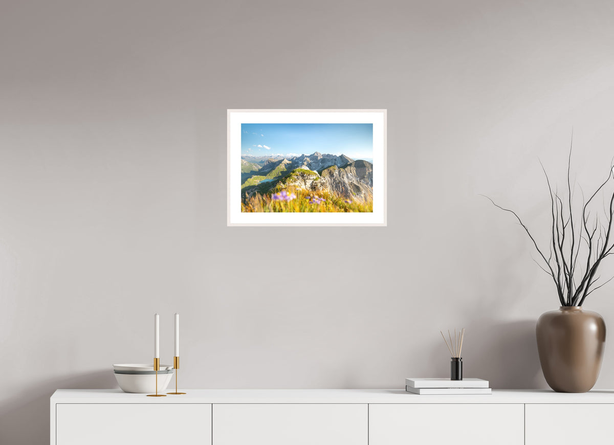 Omeshorn Summer Hike, Austria Arlberg, 45 x 30 cm, framed Weiß