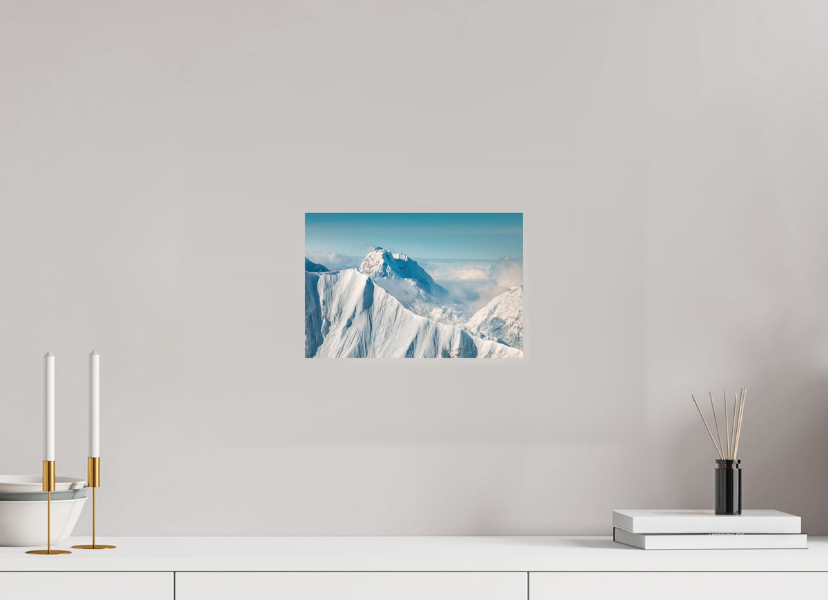 Omeshorn Cross with Rote Wand in Winter, Arlberg, 30 x 20 cm, paper print