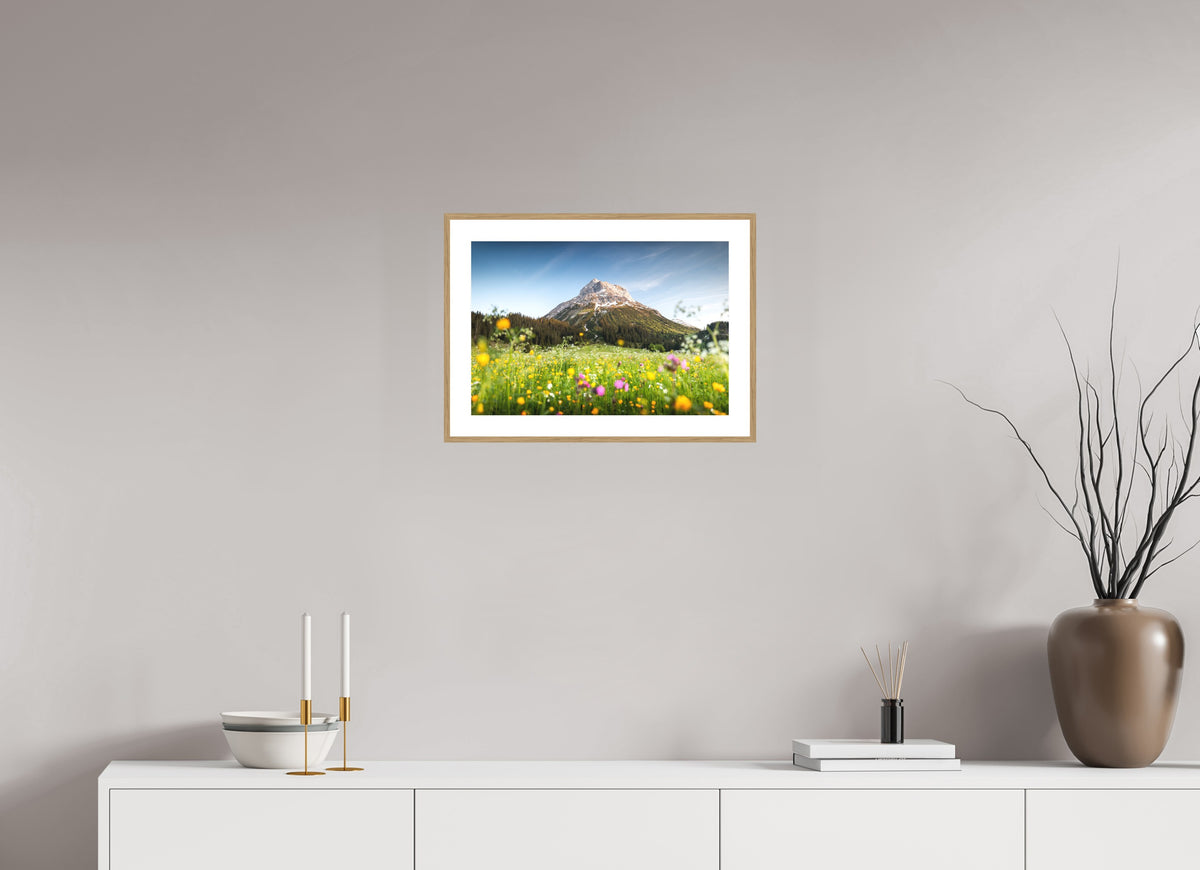 Omeshorn, Lech Alps, 45 x 30 cm, framed Holzoptik