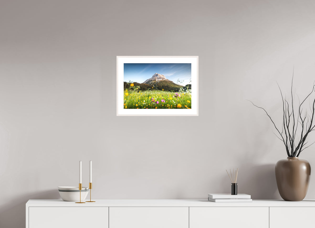 Omeshorn, Lech Alps, 45 x 30 cm, framed Weiß
