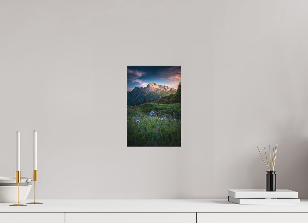 Omeshorn Sunset, Lech Austria, 20 x 30 cm, paper print