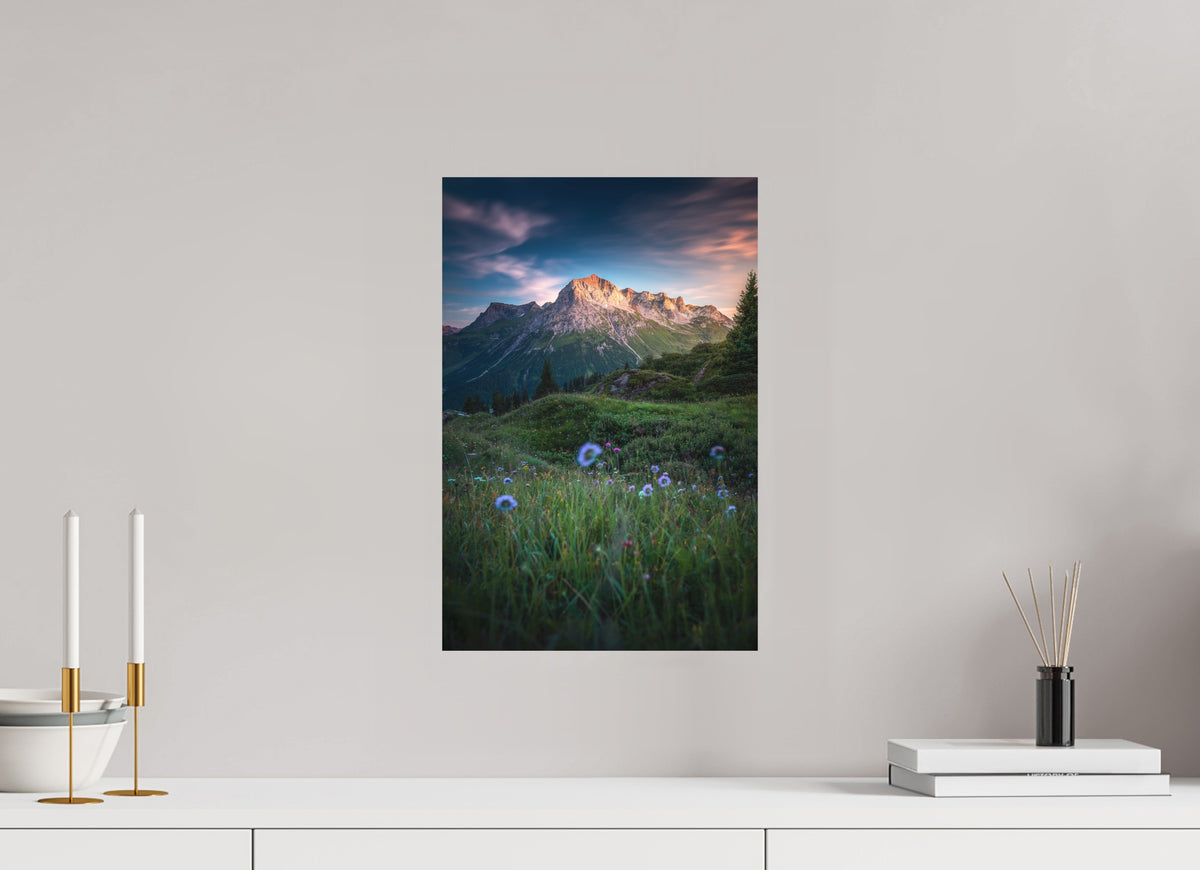 Omeshorn Sunset, Lech Austria, 30 x 45 cm, paper print