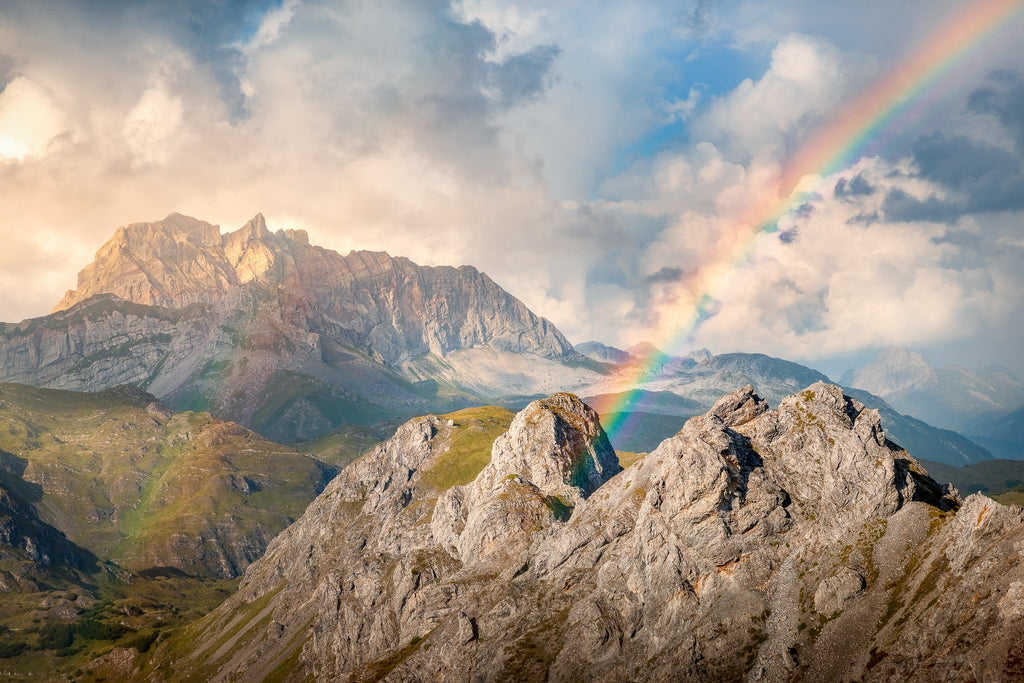 Photo Rainbow over Rote Wand, Arlberg Alps
