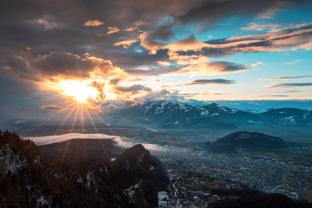 Photo Rhine Valley Winter Sunset, Vorarlberg