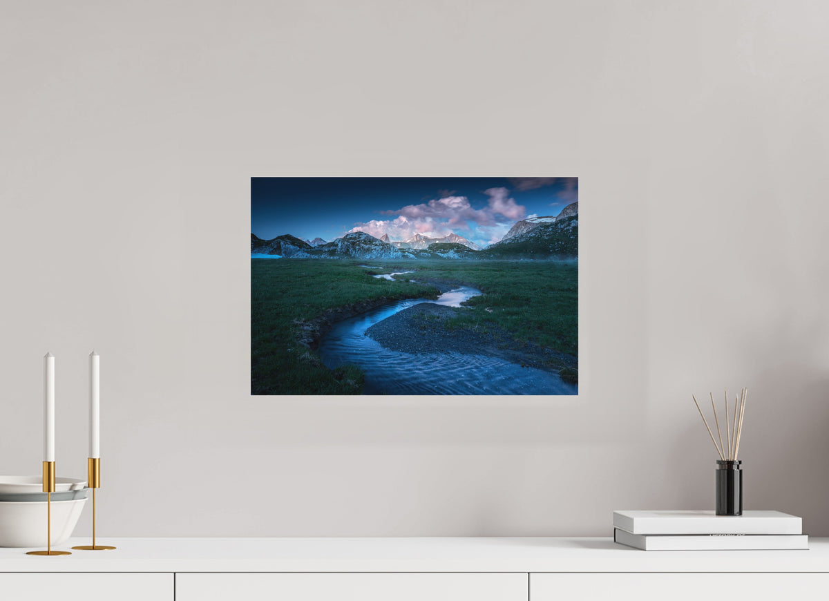 Madloch River Bend at Blue Hour, Lech, 45 x 30 cm, paper print