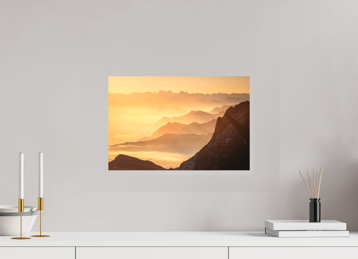 Säntis Hazy Sunrise Layers, Switzerland, 45 x 30 cm, paper print