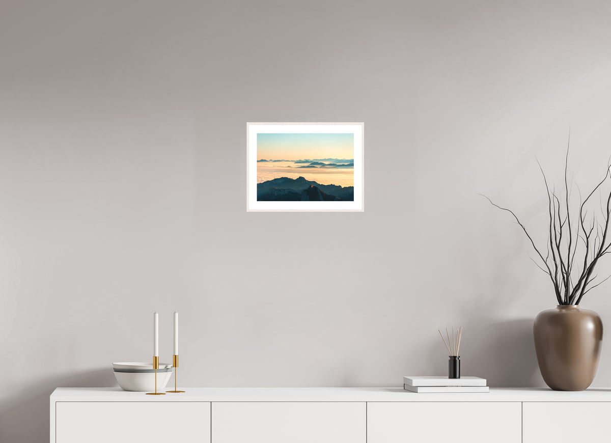 Säntis Morning Layers, Switzerland, 30 x 20 cm, framed Weiß