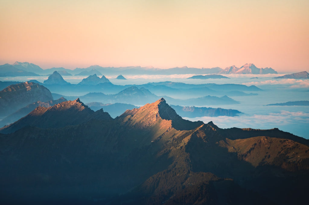 Photo Säntis Sunrise, Silhouette Peaks