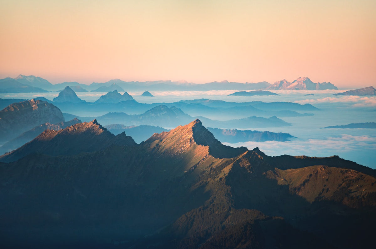 Photo Säntis Sunrise, Silhouette Peaks