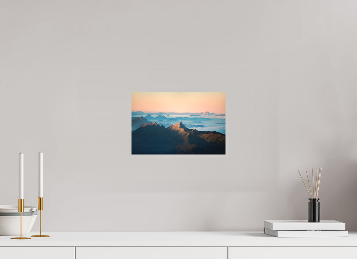 Säntis Sunrise, Silhouette Peaks, 30 x 20 cm, paper print