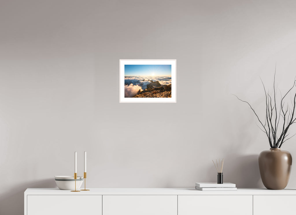 Säntis Sunset Clouds, Switzerland, 30 x 20 cm, framed Weiß