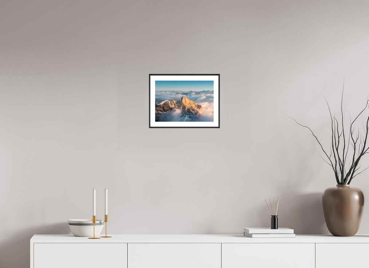 Säntis Sunset, Switzerland Alps, 30 x 20 cm, framed Schwarz