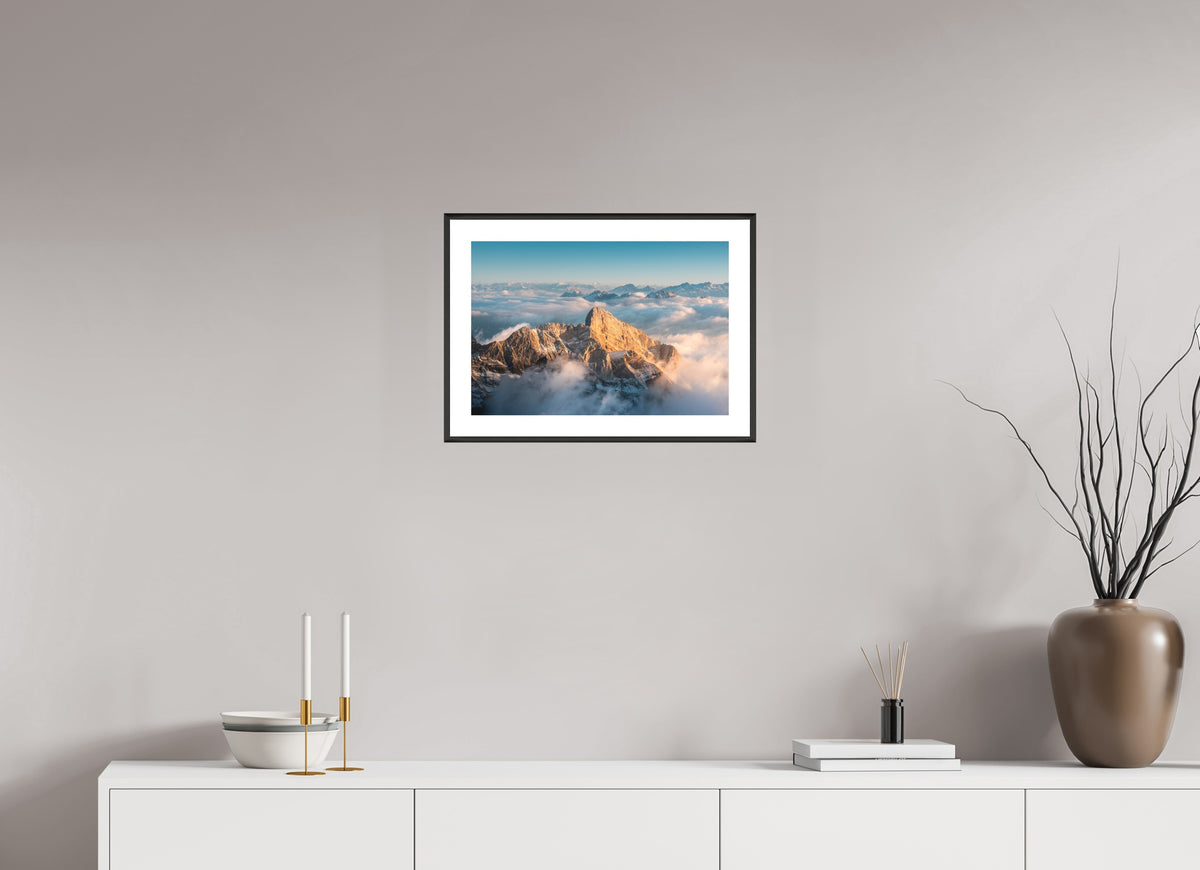 Säntis Sunset, Switzerland Alps, 45 x 30 cm, framed Schwarz