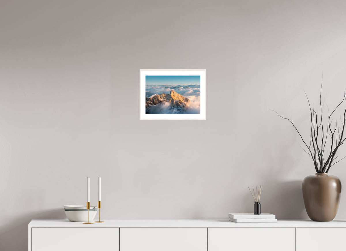 Säntis Sunset, Switzerland Alps, 30 x 20 cm, framed Weiß