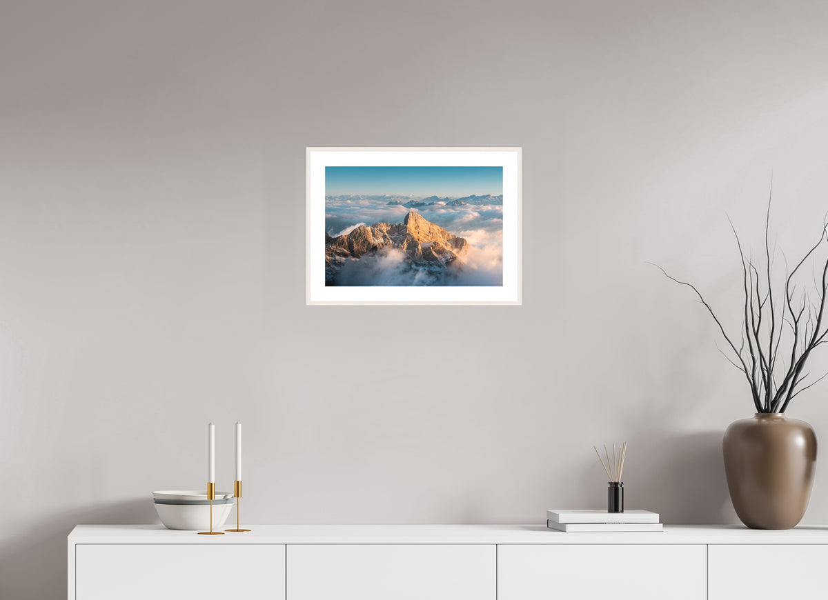 Säntis Sunset, Switzerland Alps, 45 x 30 cm, framed Weiß