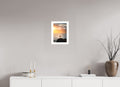 Seagull at Sunset, Ushuaia, 20 x 30 cm, framed Weiß