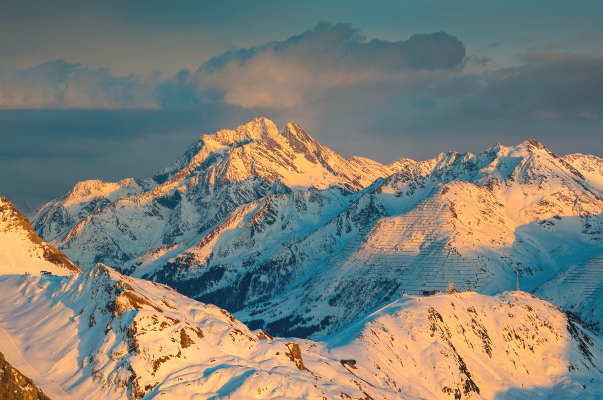 Photo Snowy Peaks in the Evening Light, Zürs