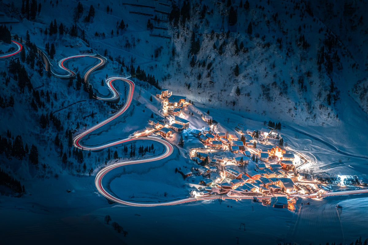 Photo Night Light Trails, Stuben Arlberg