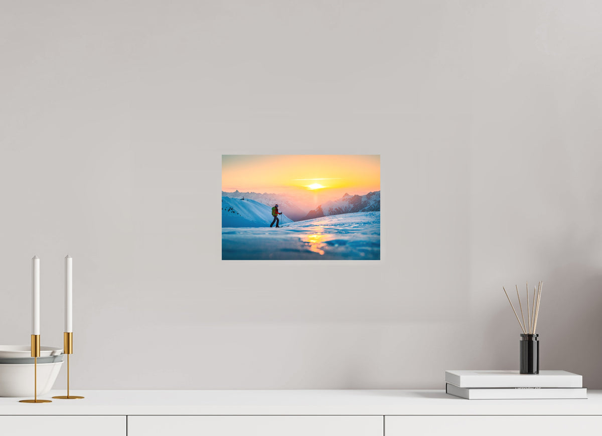 Ski Tour Sunset, Stuben Arlberg, 30 x 20 cm, paper print