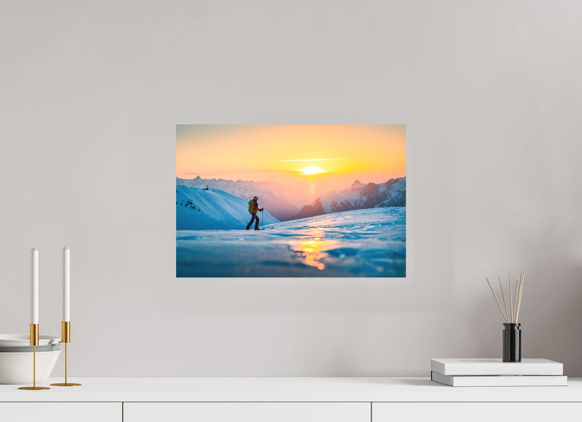 Ski Tour Sunset, Stuben Arlberg, 45 x 30 cm, paper print