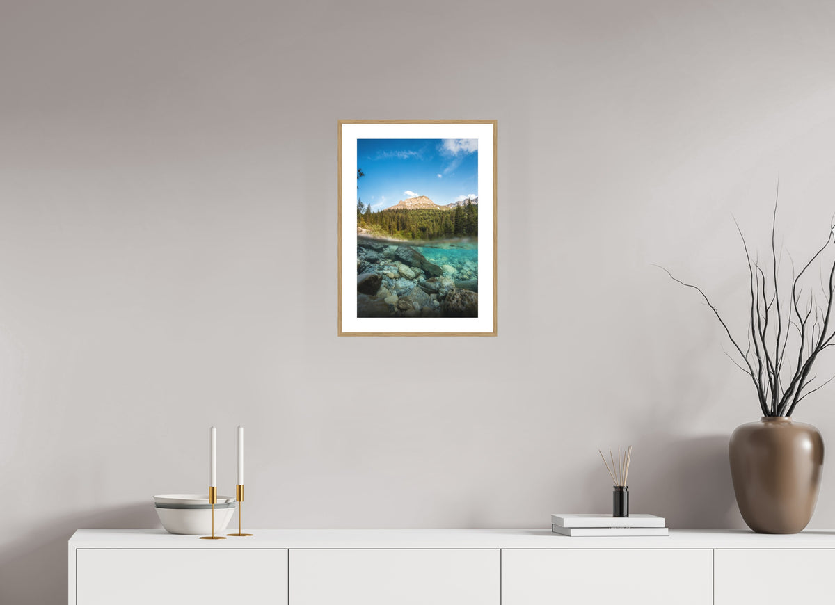 Summer on the Lech River, Arlberg, 30 x 45 cm, framed Holzoptik