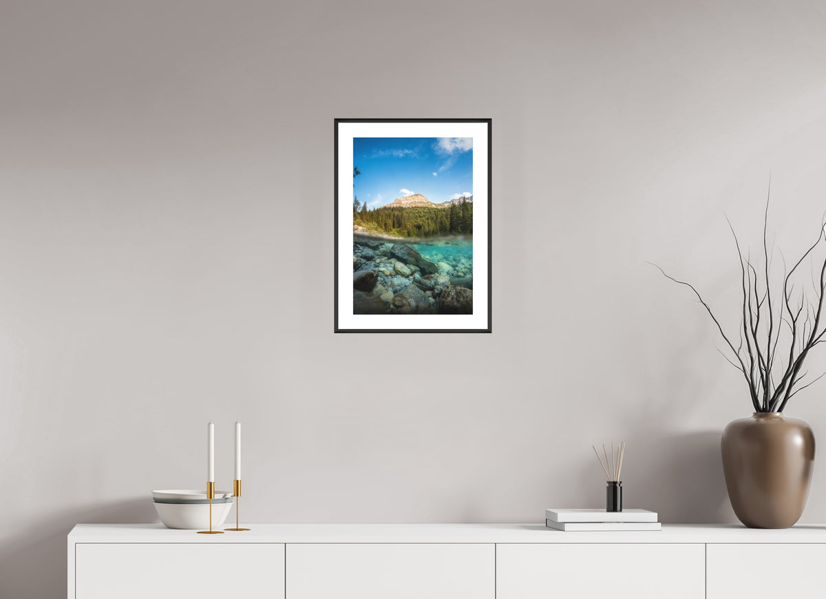 Summer on the Lech River, Arlberg, 30 x 45 cm, framed Schwarz
