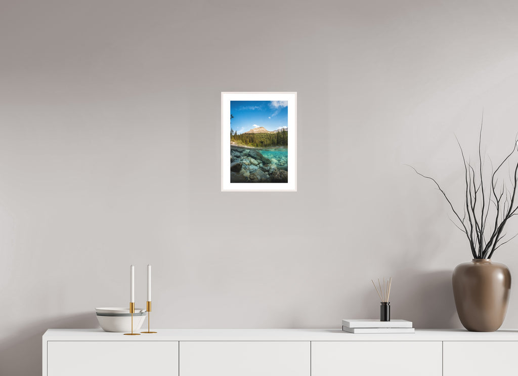 Summer on the Lech River, Arlberg, 20 x 30 cm, framed Weiß