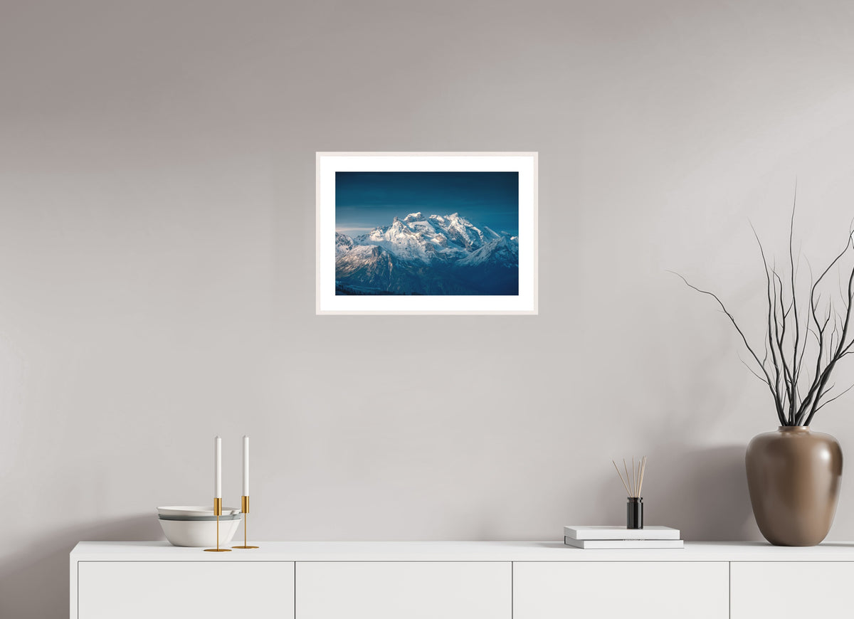 Sunrise at Muttjoechle, Drei Türme View, 45 x 30 cm, framed Weiß