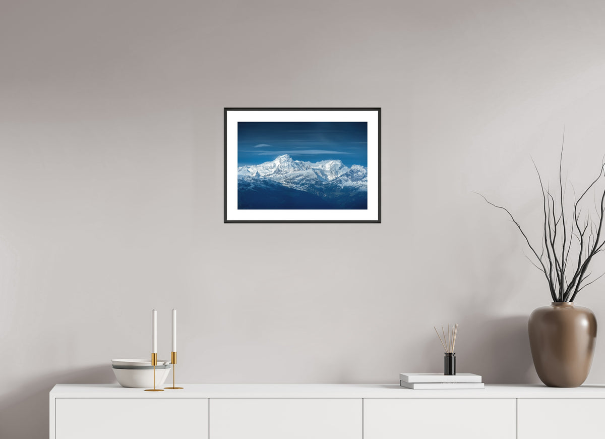 Schesaplana Sunrise from Muttjoechle, 45 x 30 cm, framed Schwarz