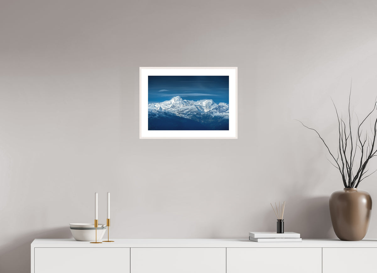 Schesaplana Sunrise from Muttjoechle, 45 x 30 cm, framed Weiß