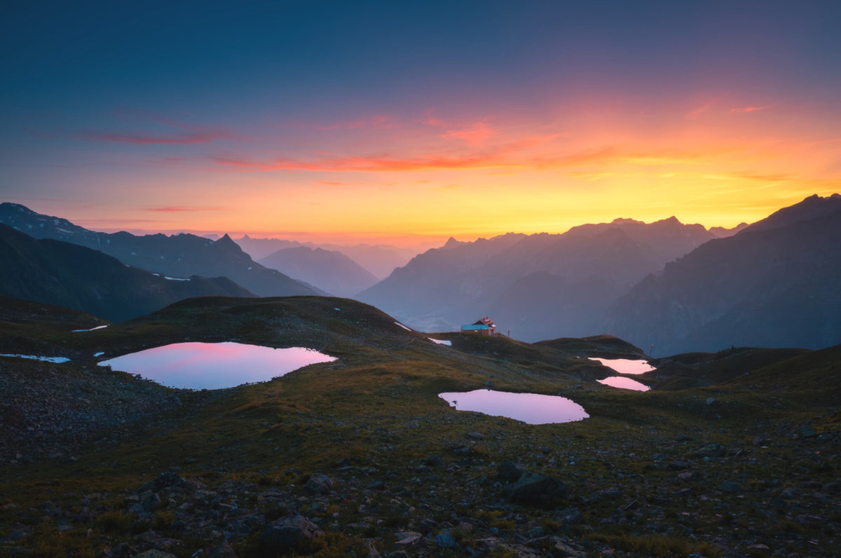 Photo Sunset at the Kaltenberghütte, Verwall