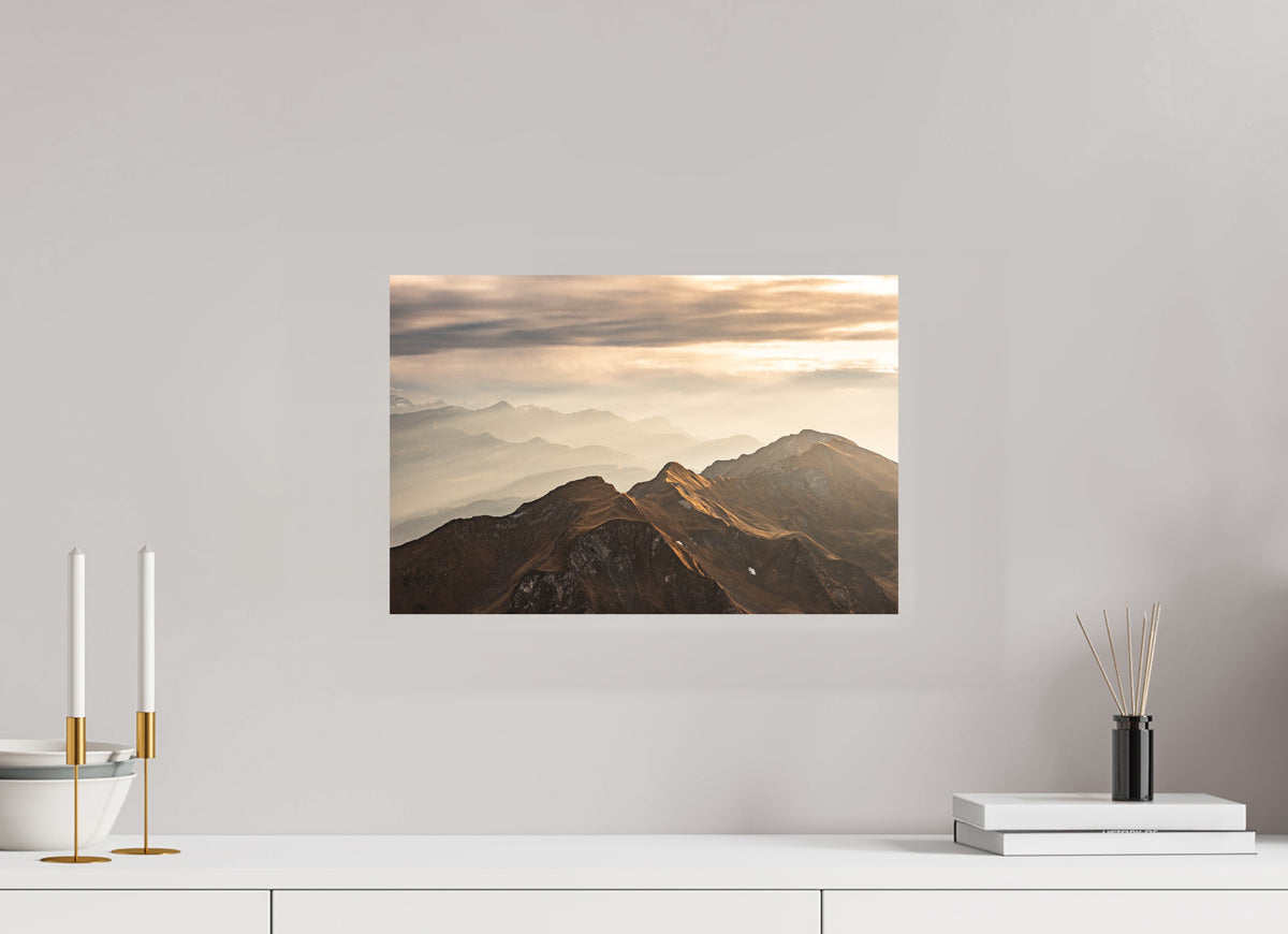 Alpine Cloud Inversion at Sunset, 45 x 30 cm, paper print