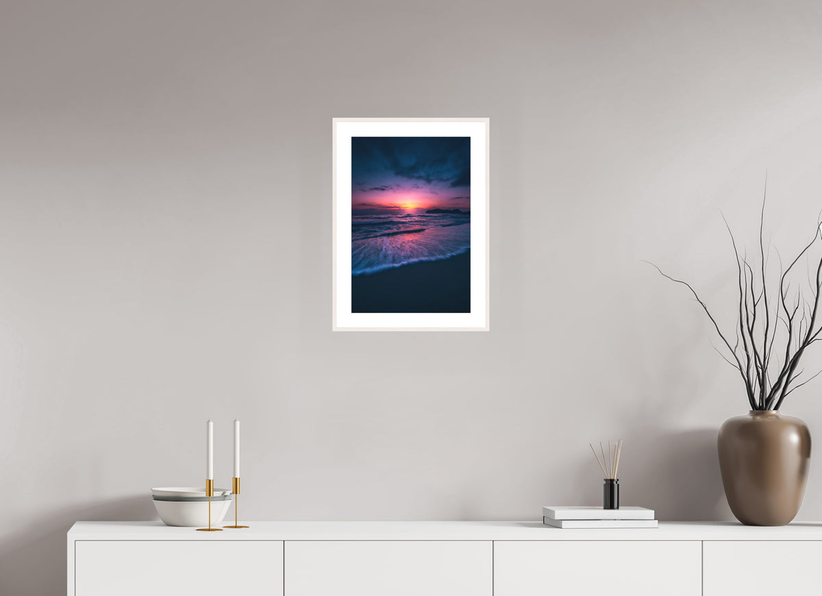 Falassarna Evening, Crete Beach, 30 x 45 cm, framed Weiß