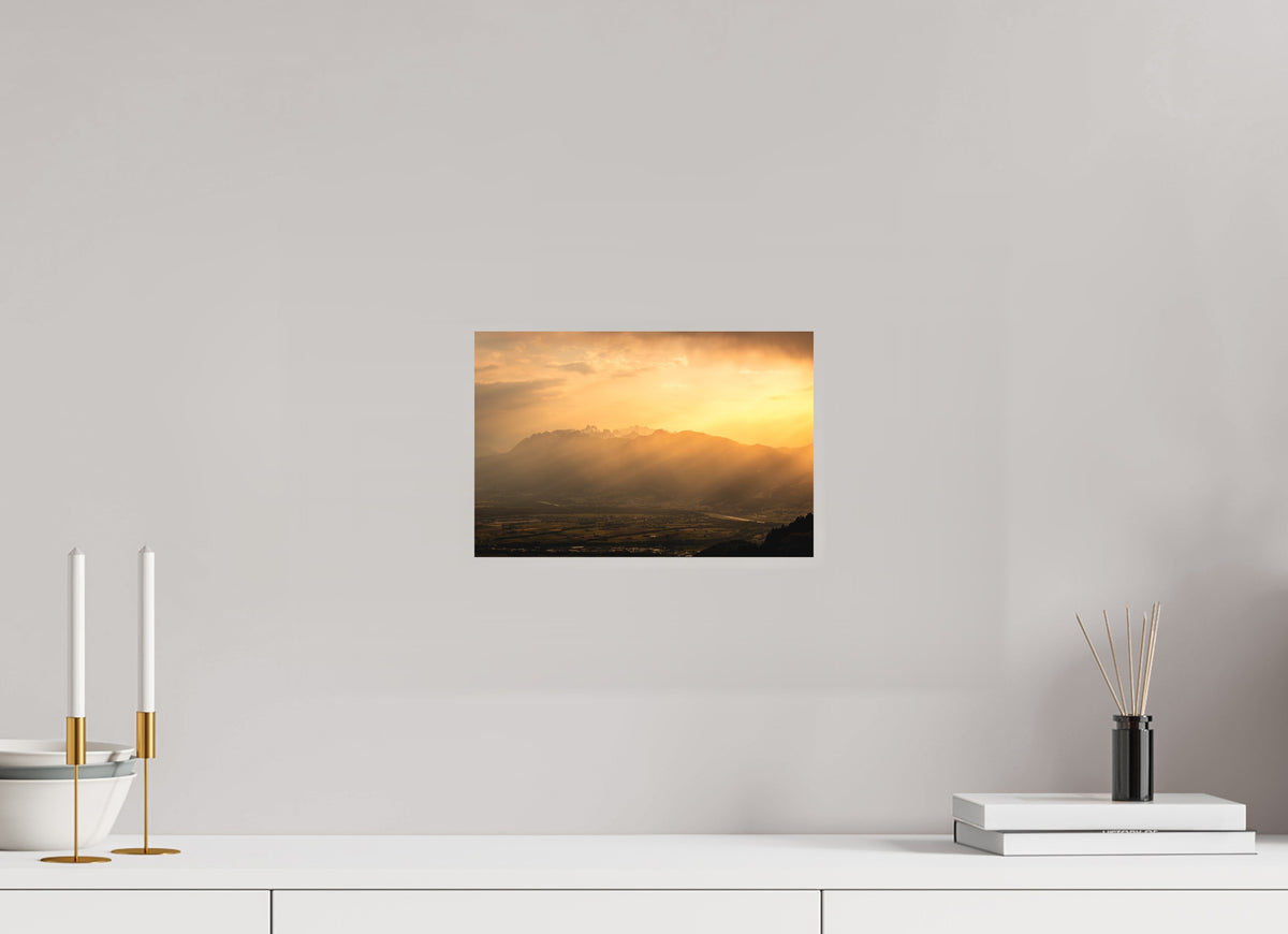Hoher Kasten in Golden Light, Alpstein, 30 x 20 cm, paper print