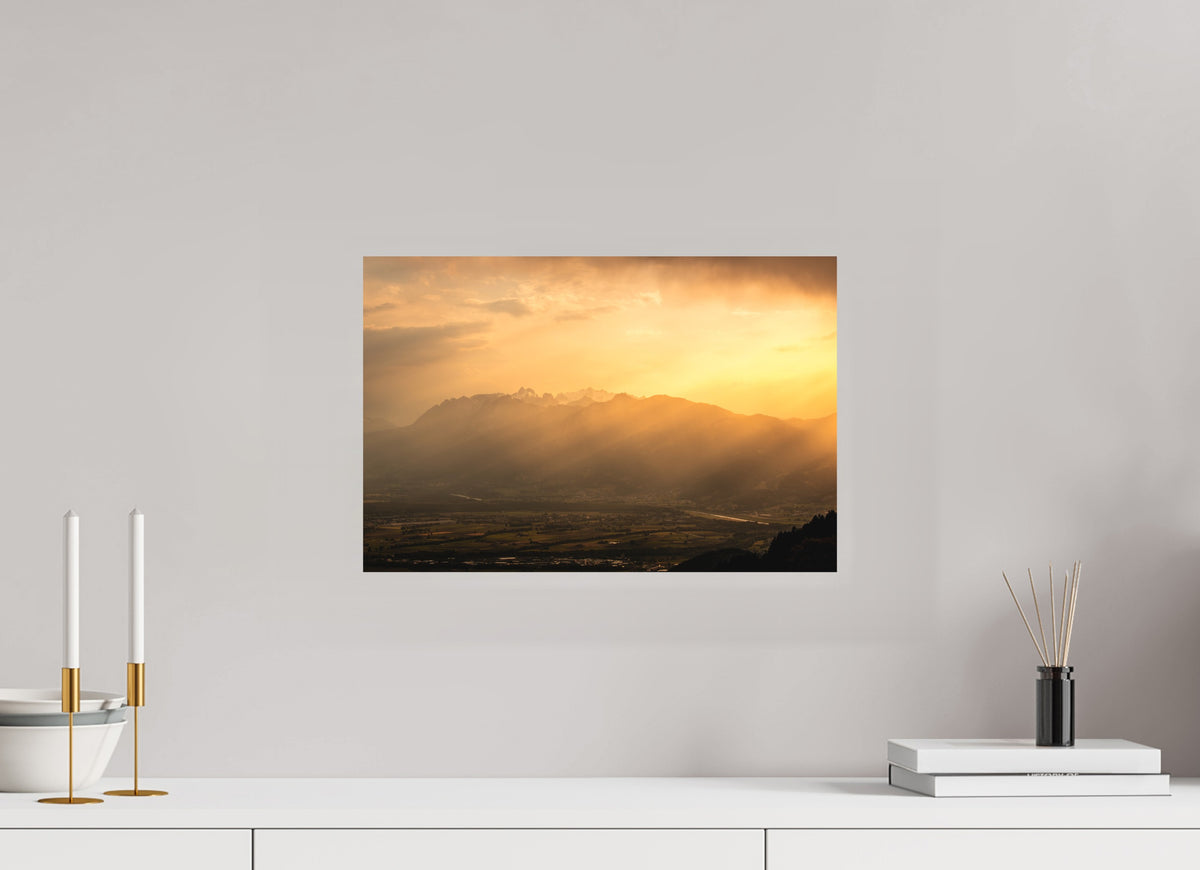 Hoher Kasten in Golden Light, Alpstein, 45 x 30 cm, paper print