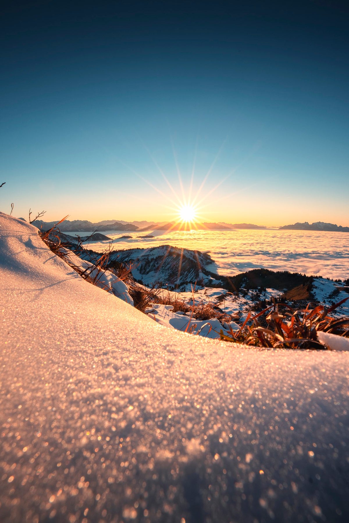 Photo Sunset Mountain Layers, Vorarlberg