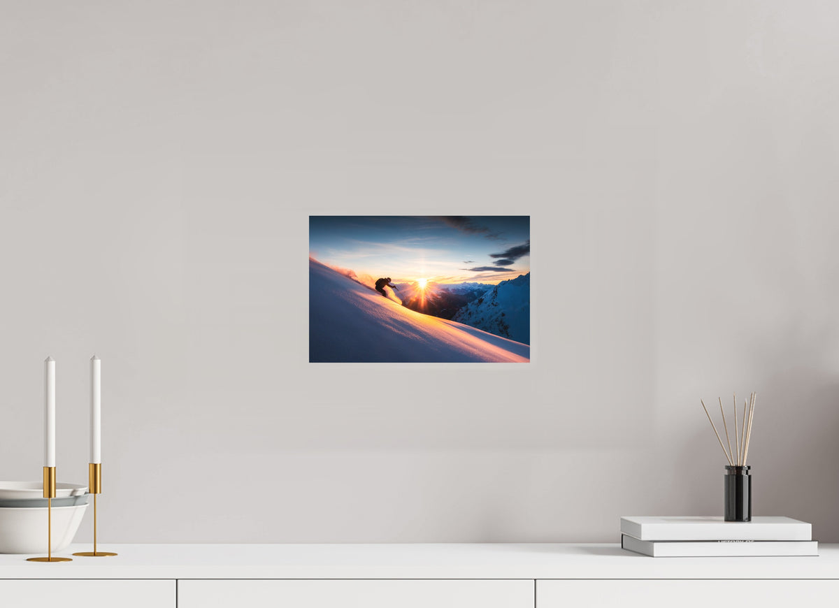 Ski Sunset at Trittkopf, Zürs Arlberg, 30 x 20 cm, paper print