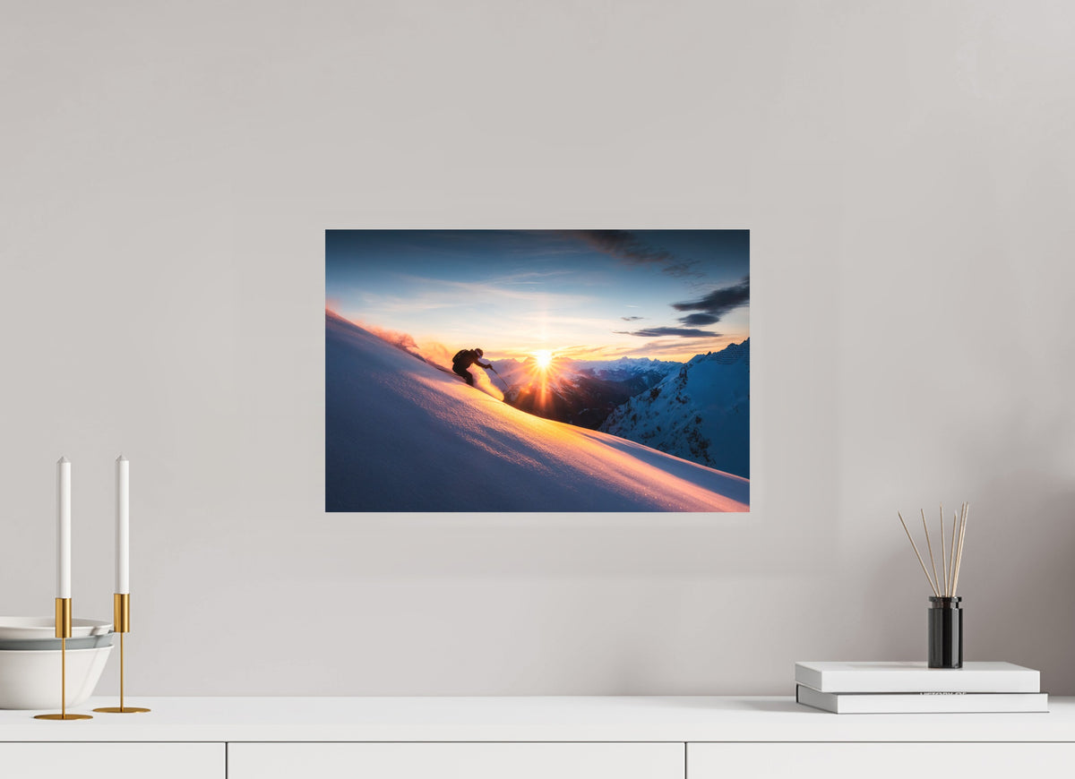 Ski Sunset at Trittkopf, Zürs Arlberg, 45 x 30 cm, paper print