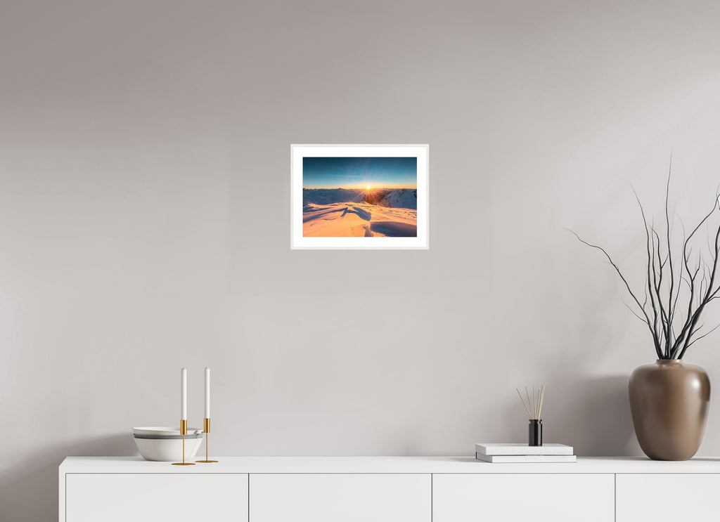 Trittkopf Sunset, Lech Arlberg, 30 x 20 cm, framed Weiß
