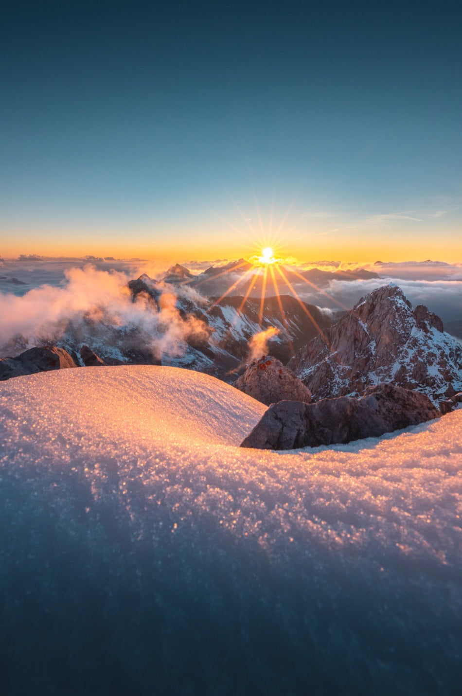 Photo Valluga Snow Ridge at Sunset, Arlberg