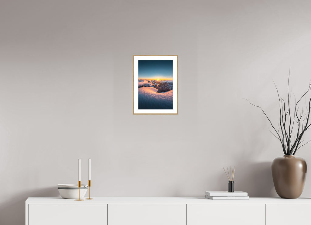 Valluga Sunset Panorama, Arlberg, 20 x 30 cm, framed