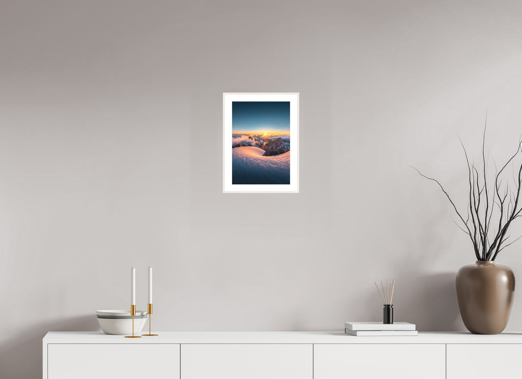 Valluga Sunset Panorama, Arlberg, 20 x 30 cm, framed