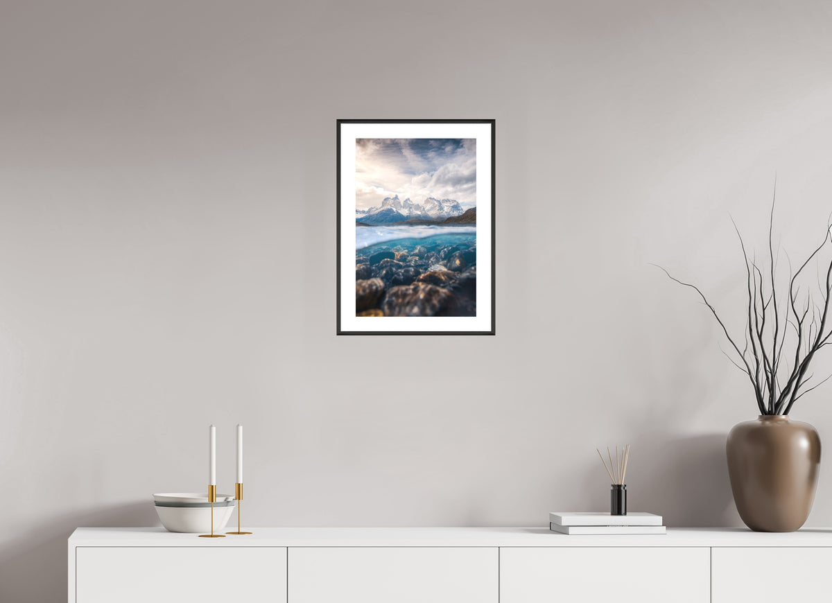 Torres del Paine, Reflection, 30 x 45 cm, framed